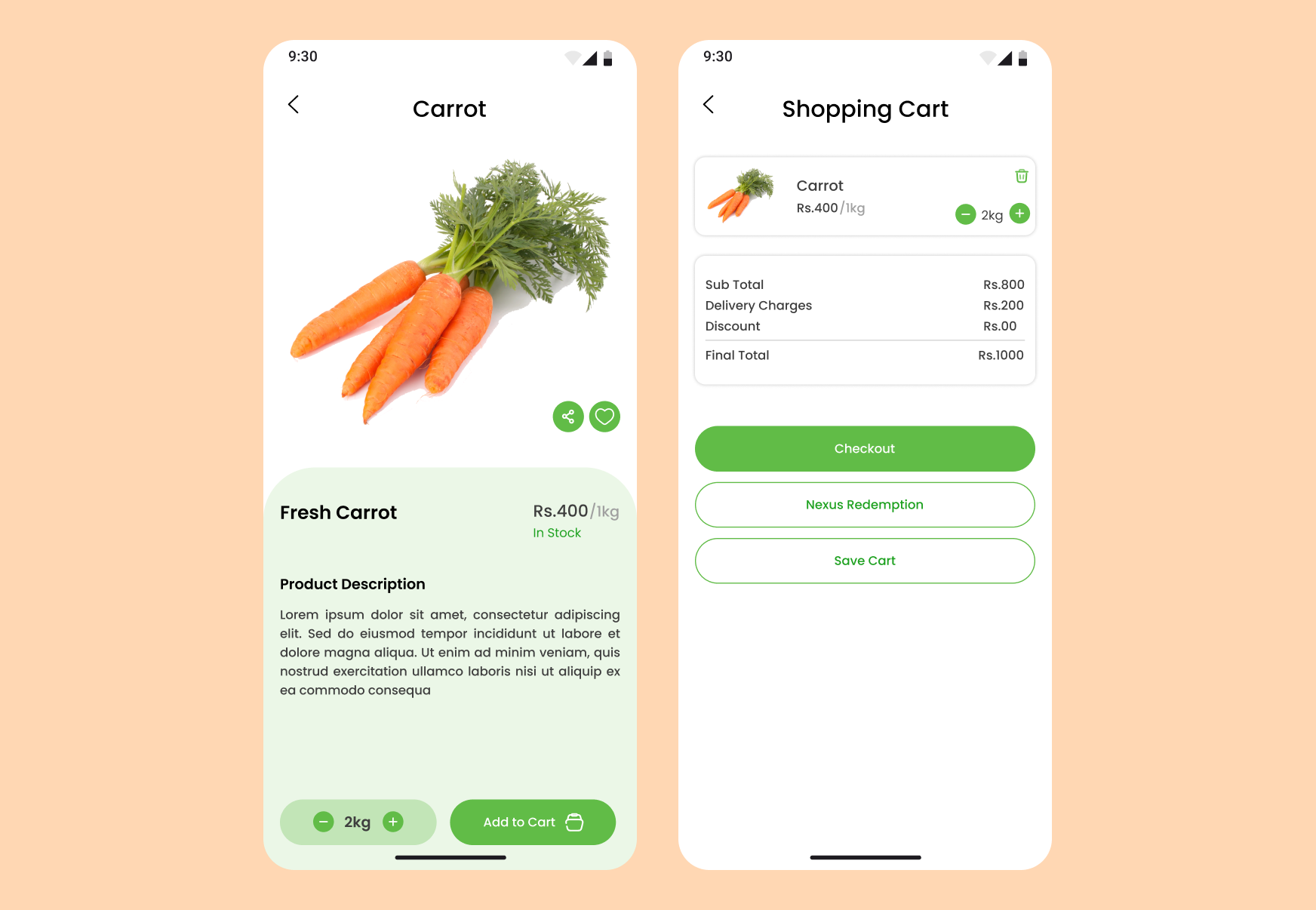 Product Page & Cart